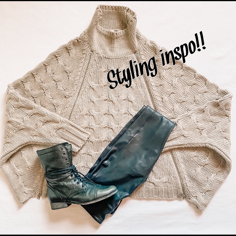 Cable knit poncho
